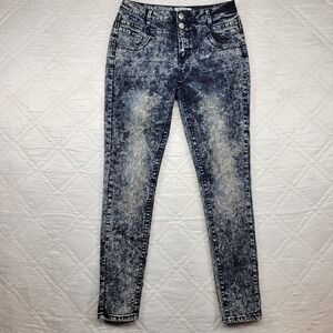 harmony + HAVOC acid washed 3 button blue jeans size 11
